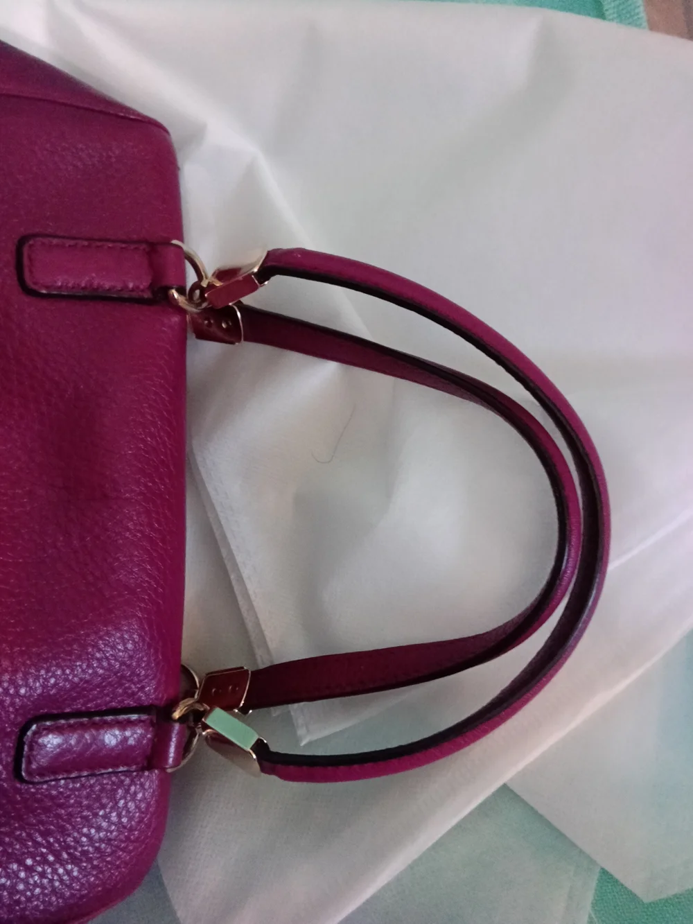 Coach Madison Mini Leather Top-Handle Satchel in Deep Berry